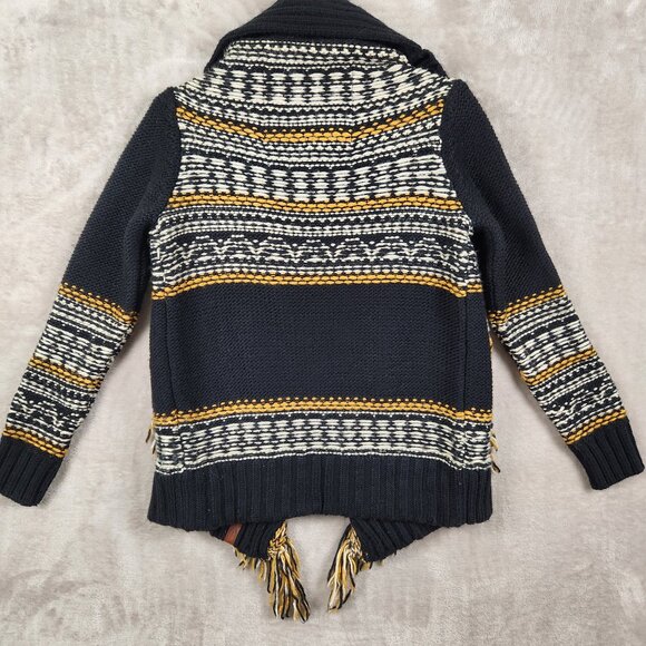 Superdry Premium Knit Wool Blend Rhumi Tassel Black Cardigan Women's Size XS - Picture 2 of 10